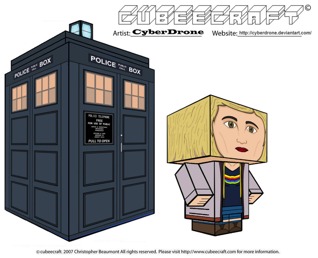 Cubeecraft - 13th Doctor and TARDIS by CyberDrone