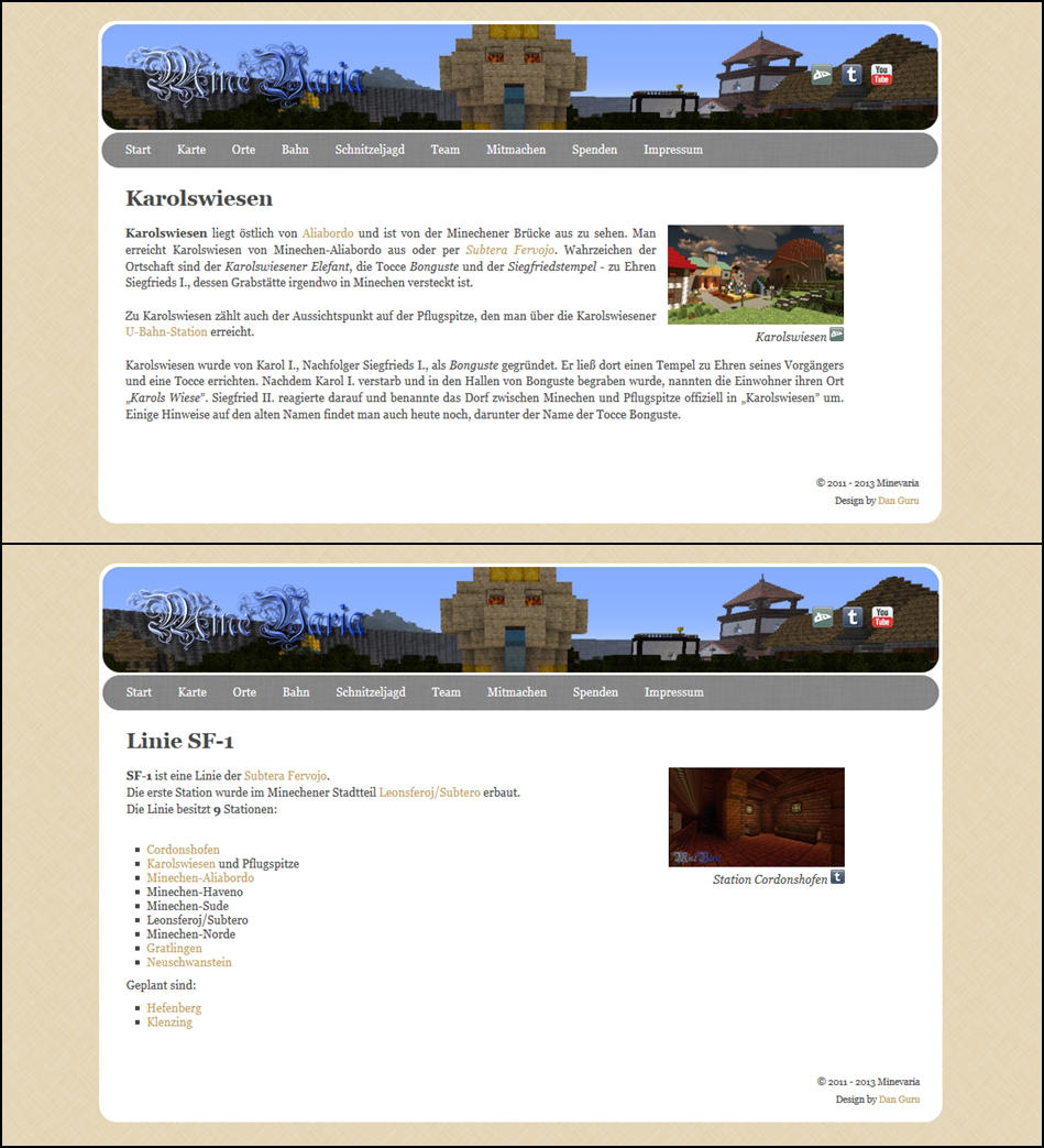 Minevaria Website 2.0 by RoqqR