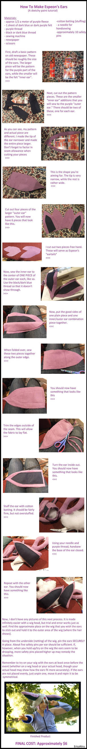 Espeon Ear Tutorial by chameleoncosplayteam