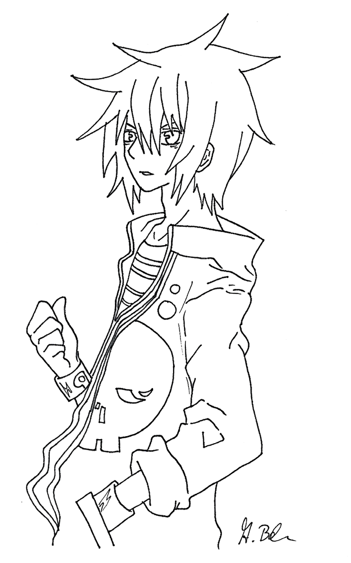 Anime Boy Lineart By Alyssasart On Deviantart