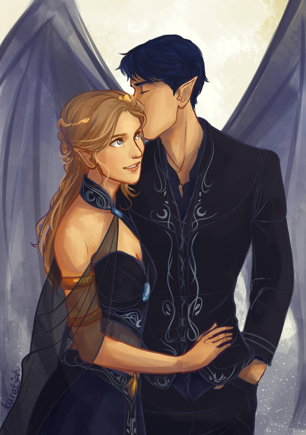 Feyre and Rhysand by taratjah on DeviantArt