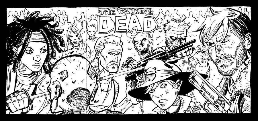 Walking Dead Sketch Cards by jessemunoz