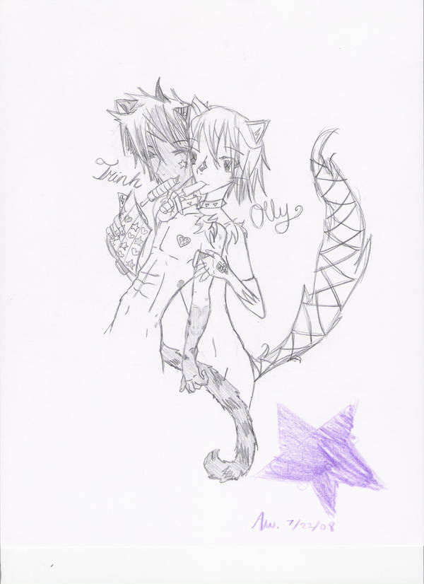 Trinh and Olly-cute friends by Queen-of-vulpes