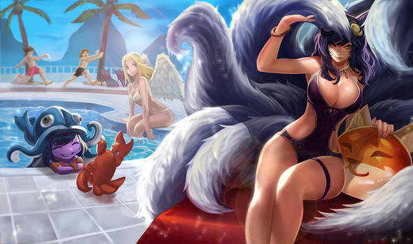 Pool Party Ahri by goomrrat