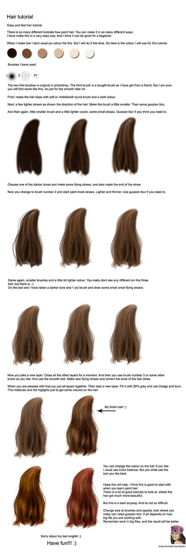 Hair tutorial by CindysArt
