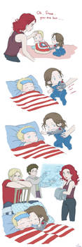 Steve and Bucky babies: Sick by SilasSamle