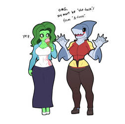 with shark girl by franschesco