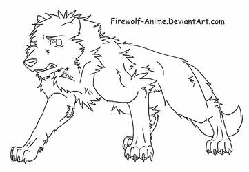 Injured Wolf LineArt by Firewolf-Anime
