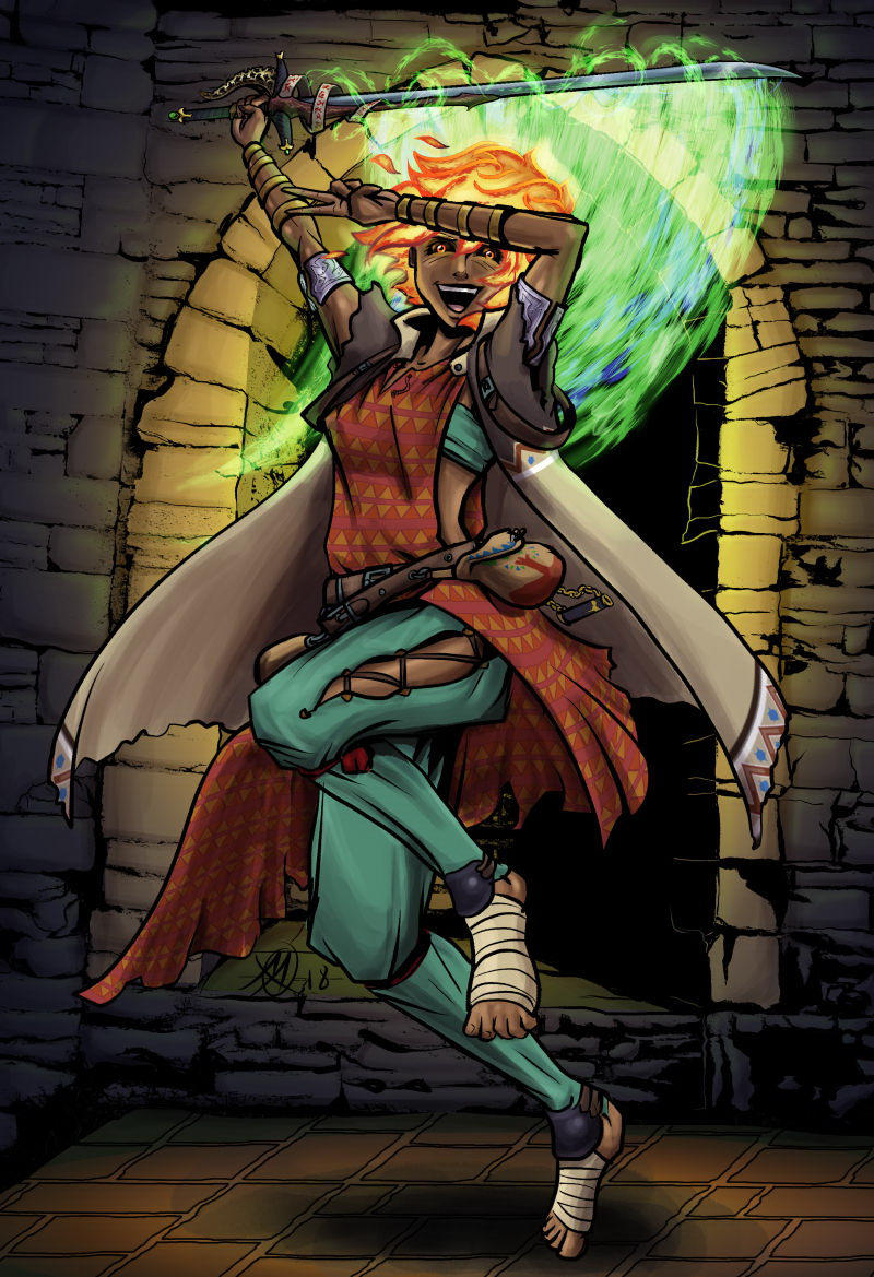 DnD - Irakis, the Fire Genasi Tank by Coyotzin