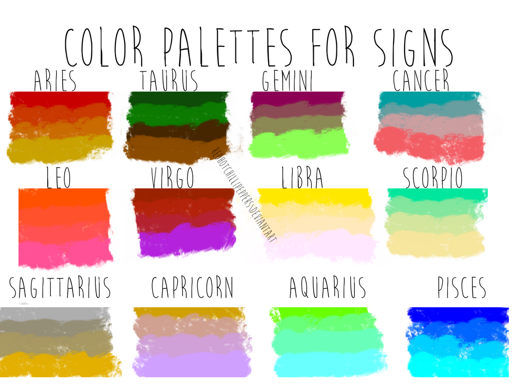 Color palettes for zodiac signs by RedHotChilliPeppers on ...