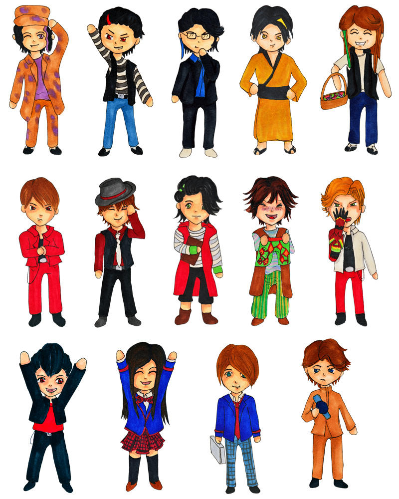 Keychains: Kamen Rider (Den-O, Fourze, OOO, W) by rhythmic-high