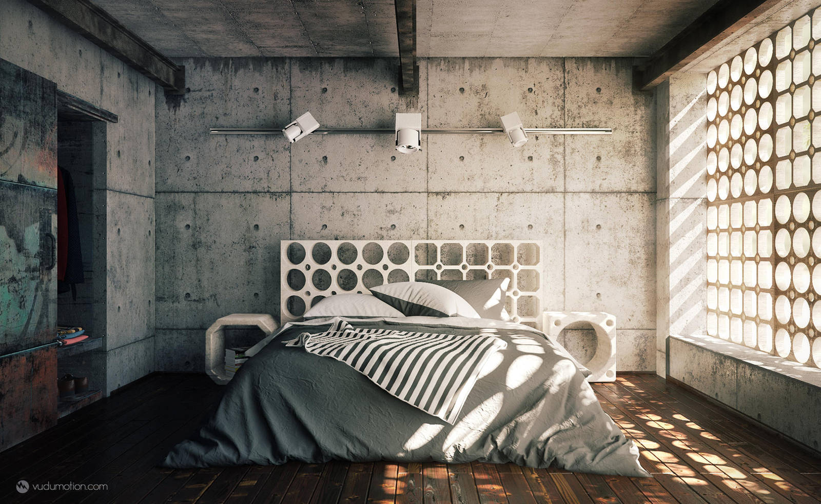 Industrial Bedroom by vudumotion