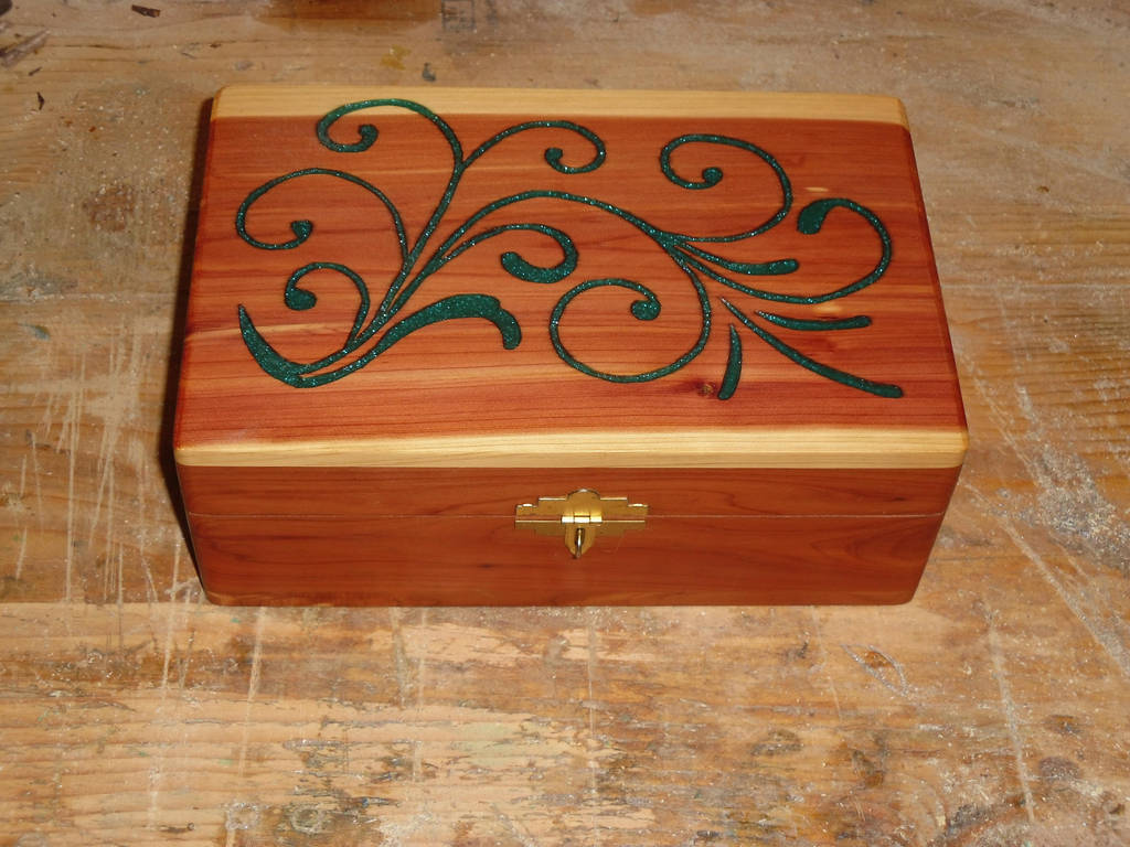 epoxy inlay in cedar box by TrueGotham on DeviantArt