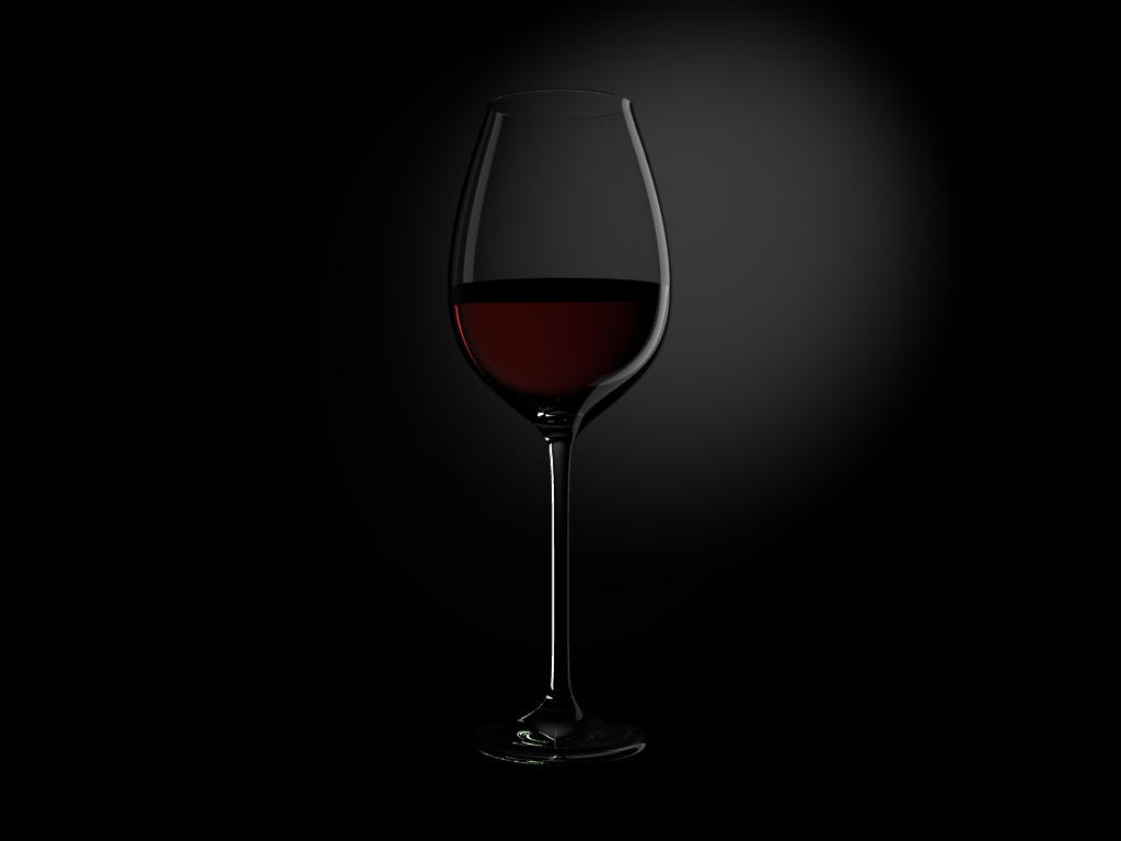 A Glass with Red Wine Black Background by chelland