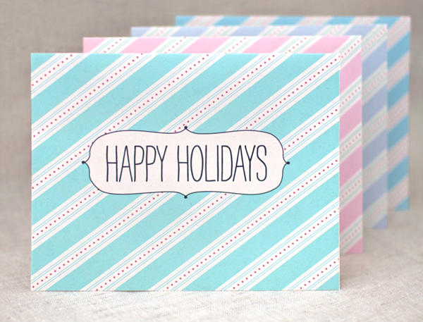 Striped Holiday Cards by happydappybits