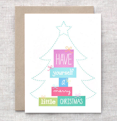 Merry Little Christmas Card by happydappybits