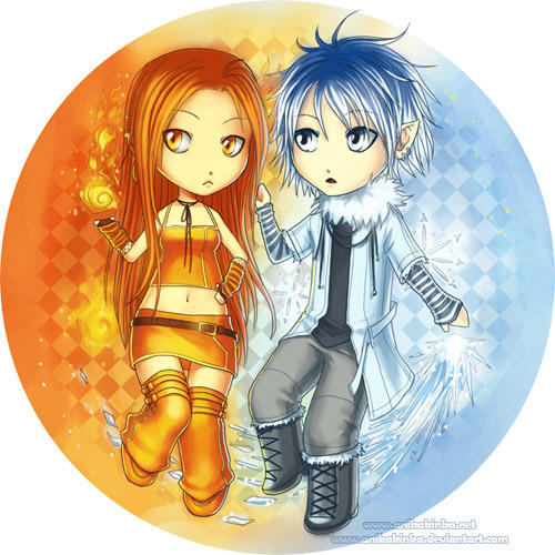 Ice and Fire chibi ver by anikakinka