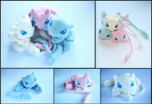 Mew Brothers - Pokemon Handmade Plushies by Lavim Mew Brothers - Pokemon Handmade Plushies by Lavim