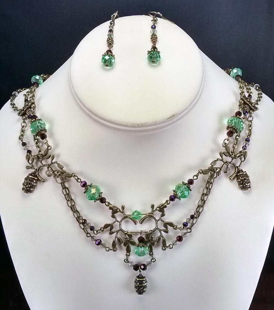 A Fine Vintage handmade necklace/earring set by MetallicVisions