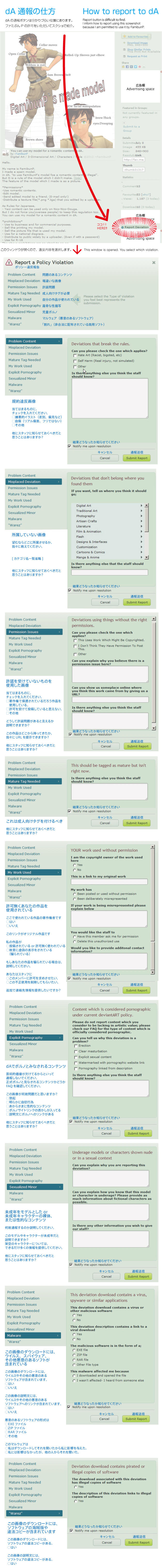How to report to dA by nononoP
