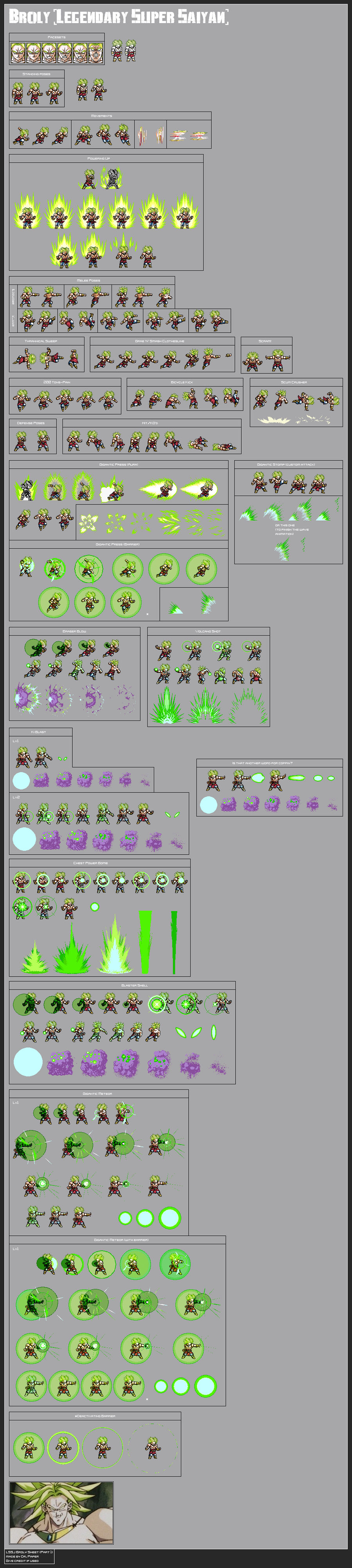 LSW LSSJ Broly Sprite sheet v.2009 by SuperNico92 on DeviantArt