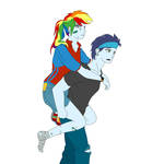 My little pony Rainbow and Soarin by HelgaButtercup