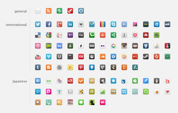 20px social icons by 1024jp