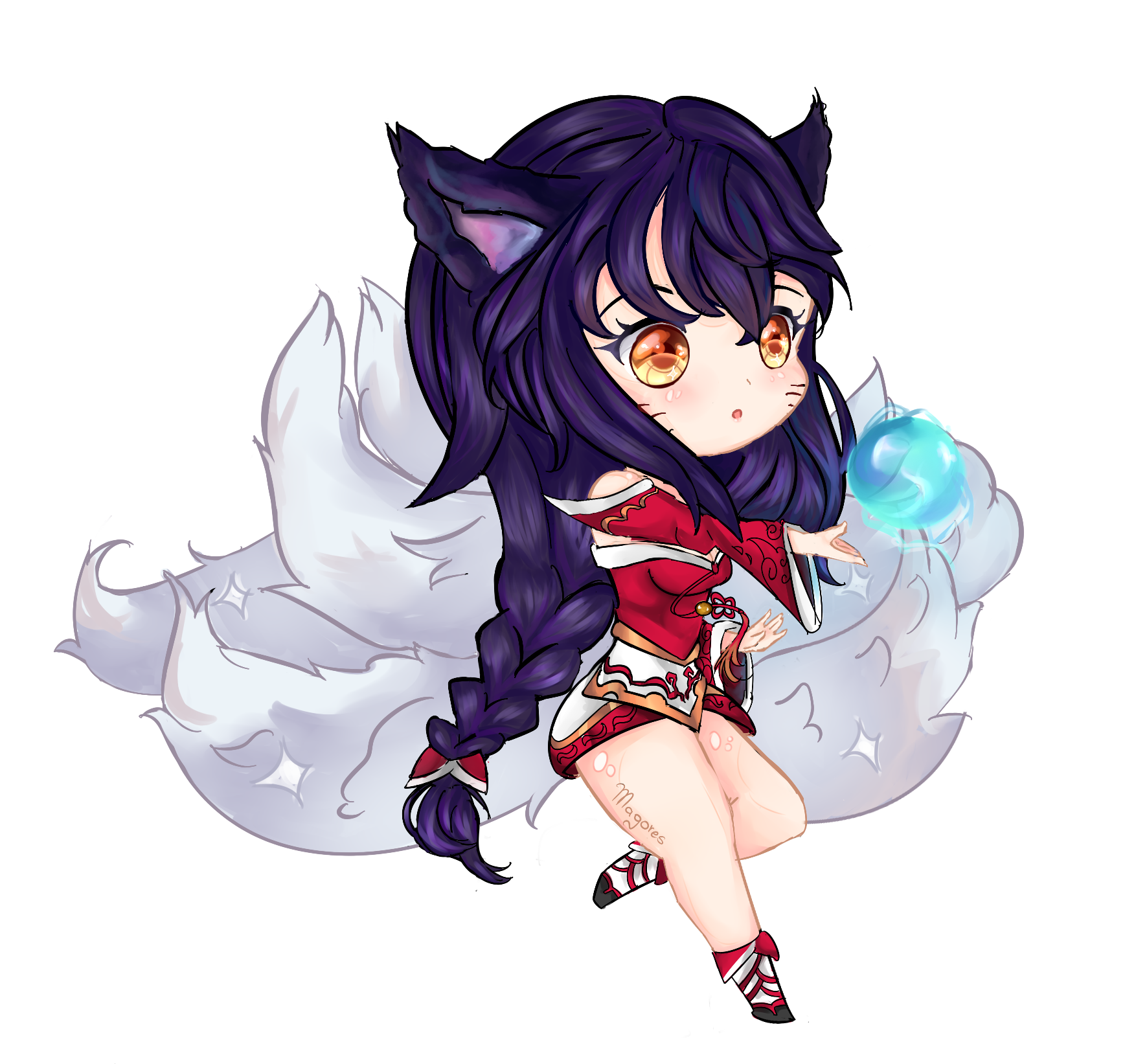 Chibi Ahri Fanart [League of Legends] by Magores14 on DeviantArt
