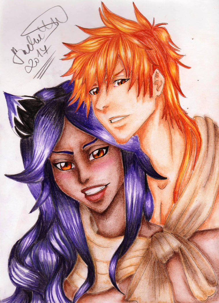 Comission: Yoruichi and Ichigo by NeoAngeliqueAbyss