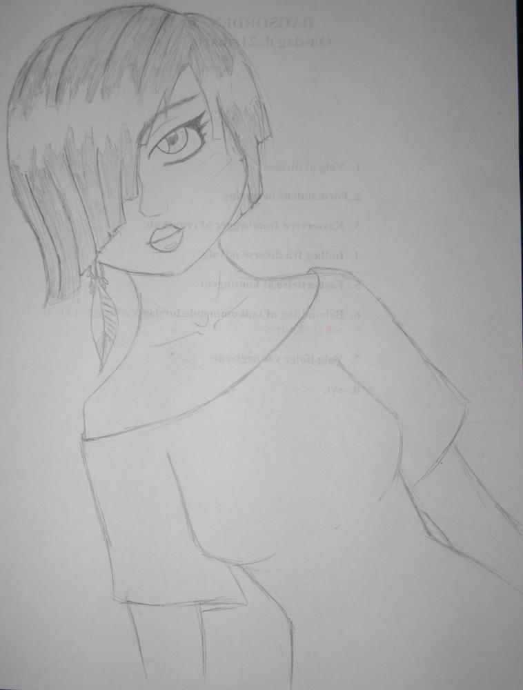 Girly drawing in pencil by GuldeDK