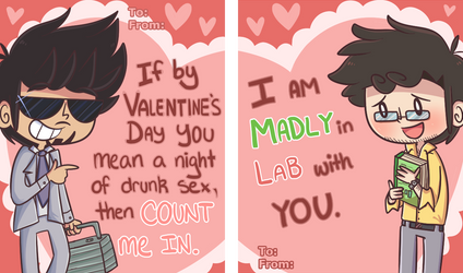 Valentine's Day Bruce and Tony Cards by ecokitty