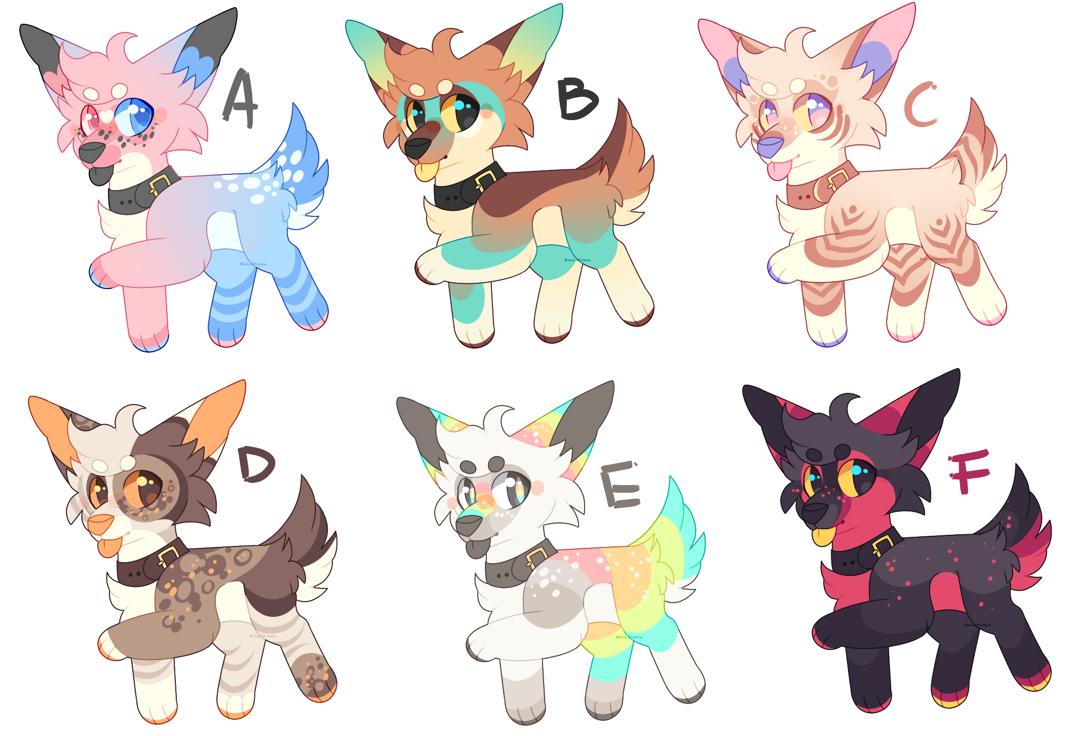 [ CLOSED ] Even more,, fuckin,, colorful dogs by BialaStrzala on DeviantArt