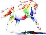 Rainbow Horse Study II by sythesite