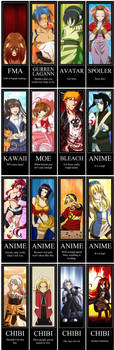 Anime Bookmark Collection by Shira-chan