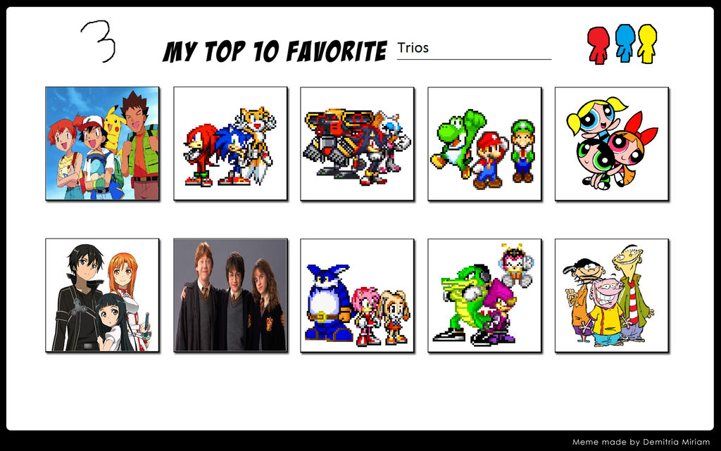 My Top 10 Favorite Trios by BeeWinter55