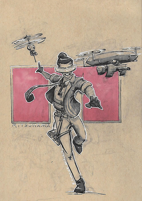 Sketch-a-day 001 Mitsuhama security by Sebbythefreak