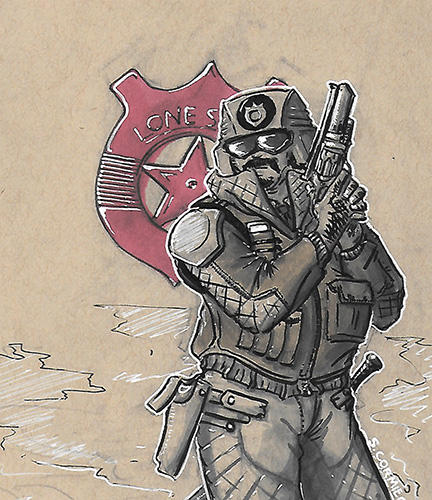 Sketch-a-day 003 Lone Star patrol by Sebbythefreak