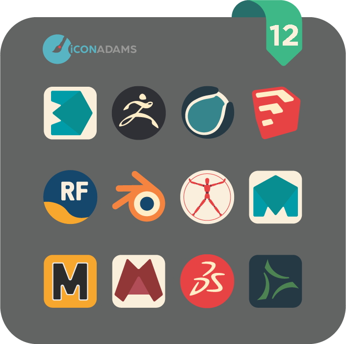 Flat iCons 2017 3D app by valvator