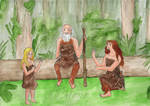Ayla, Creb and Iza in the forest by mene