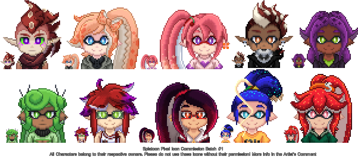 splatoon pixel icon commission