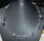 Black pearl, bead necklace by inchworm