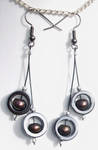 Circle and pearl earrings by inchworm