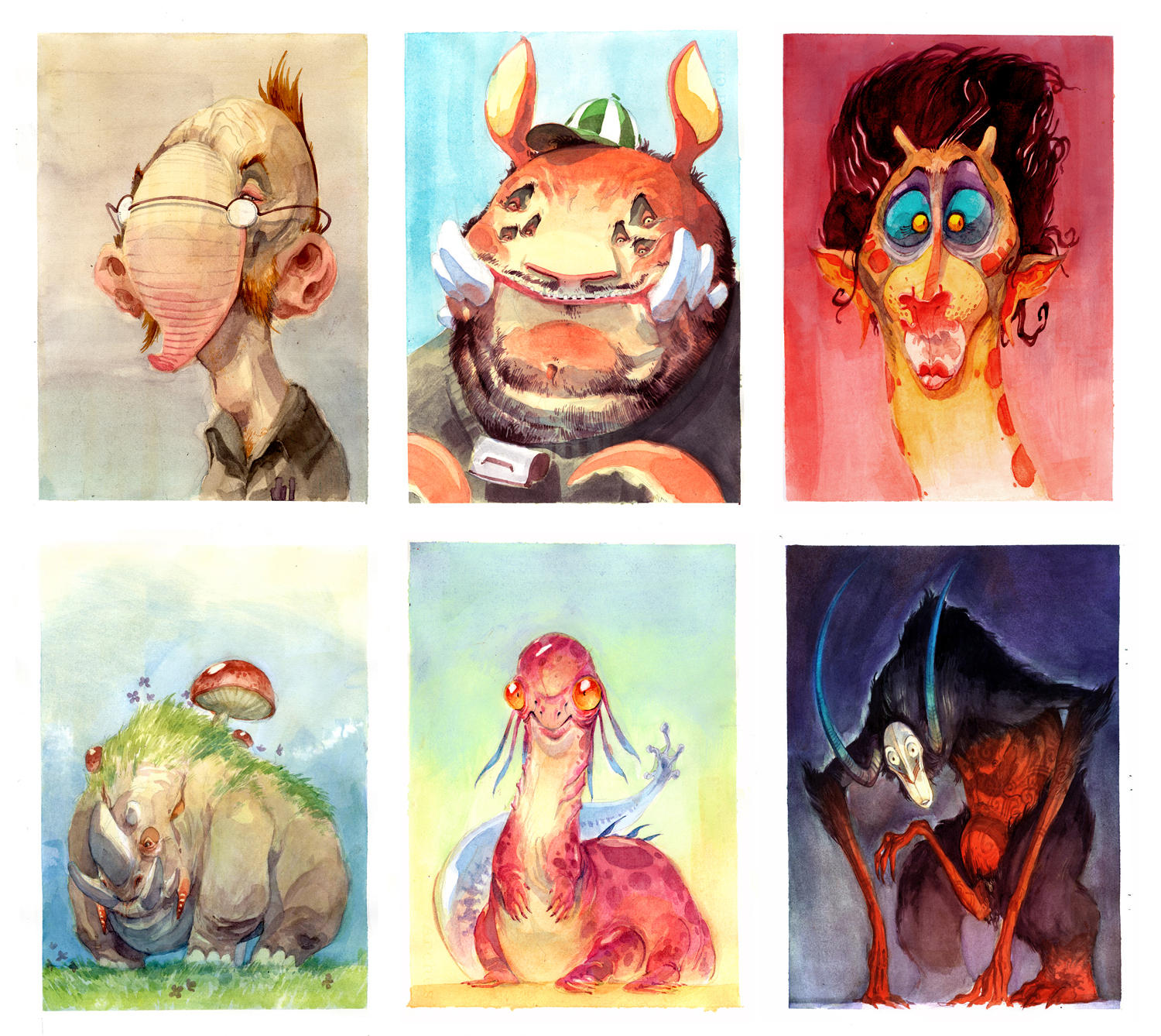 Watercolor Final - Critters by nicholaskole
