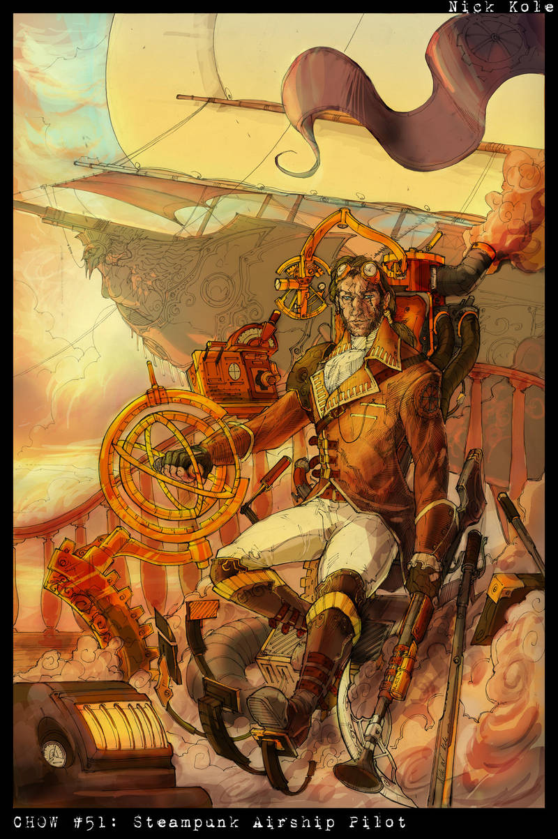 Steampunk Airship Pilot by nicholaskole