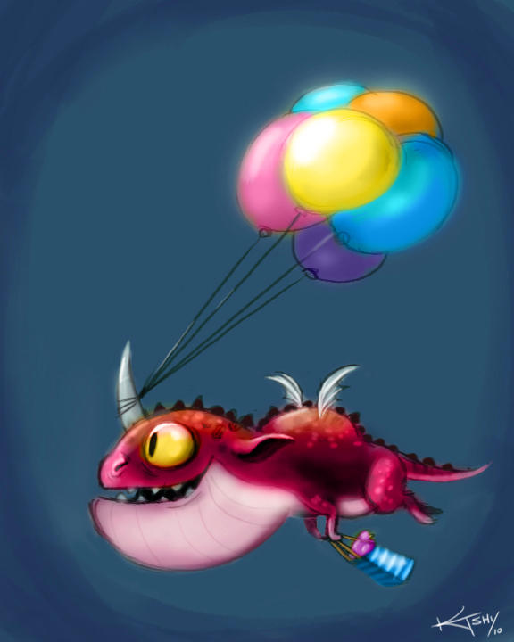 Daily Doodle Birthday Dragon by ktshy