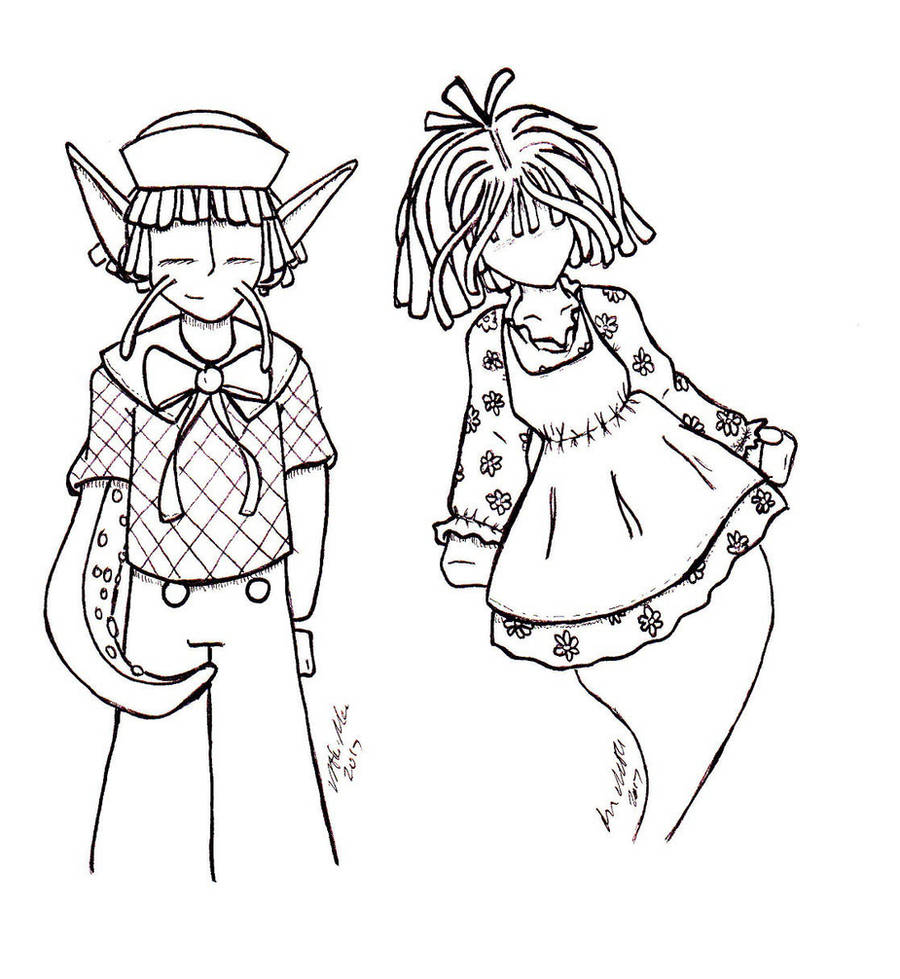 Raggit Ann and Andy -Lineart by Catboy-Trades