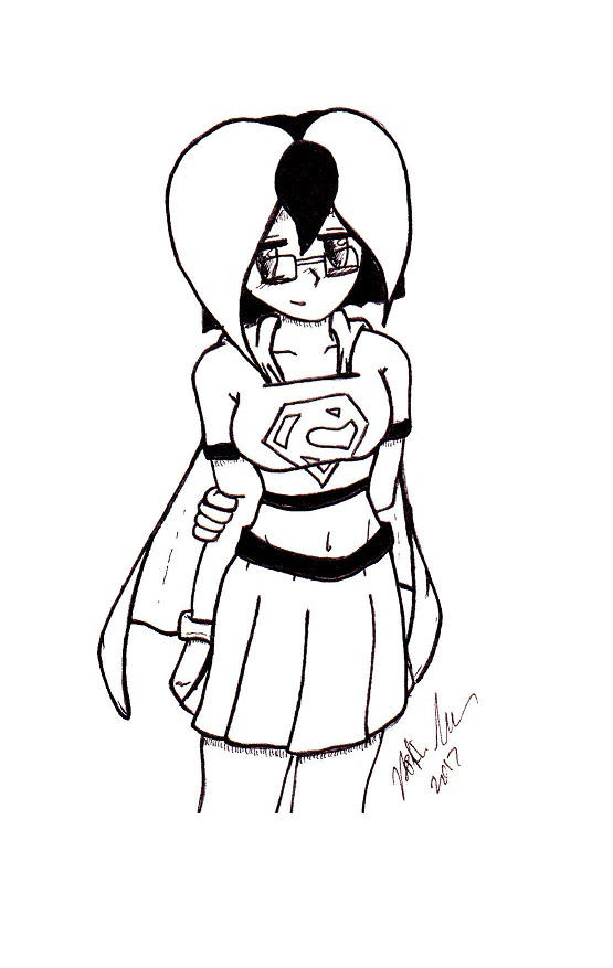 Supergirl Alice- Lineart by Catboy-Trades