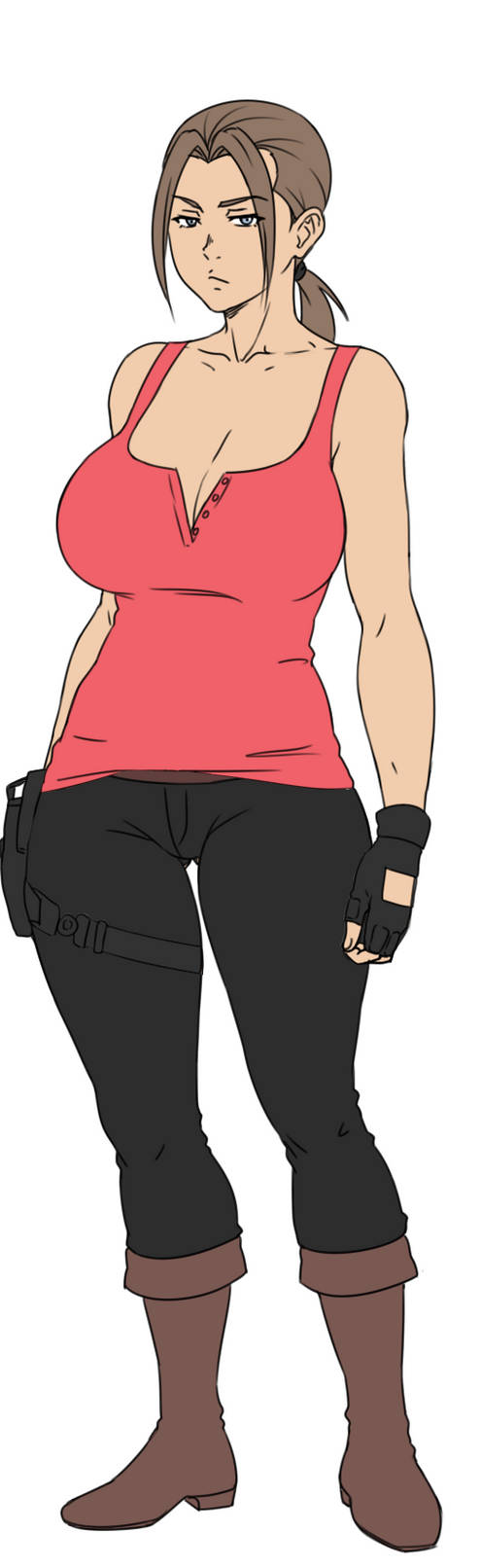 'Jane Doe' (Mei Lopez) Casual_2_with_gloves_ponytail_holster_by_akiyamamoto77_dctzrb9-pre