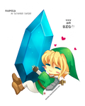 -- Chibi Link and Big Rupee -- by Kurama-chan