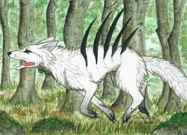 ACEO Imaginary-wolf by Woodswallow